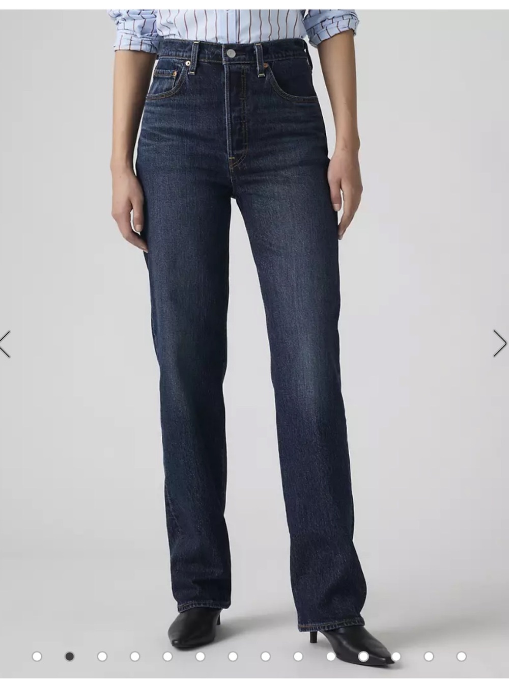 Levi's Dark Indigo Straight Leg Jeans - Picture 2 of 6
